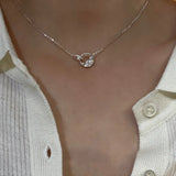 925 Silver Heart Zircon Necklace Women's Jewelry
