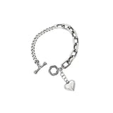 925 Sterling Silver Love OT Buckle Bracelet For Women
