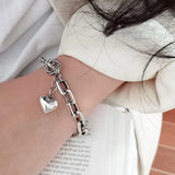 925 Sterling Silver Love OT Buckle Bracelet For Women