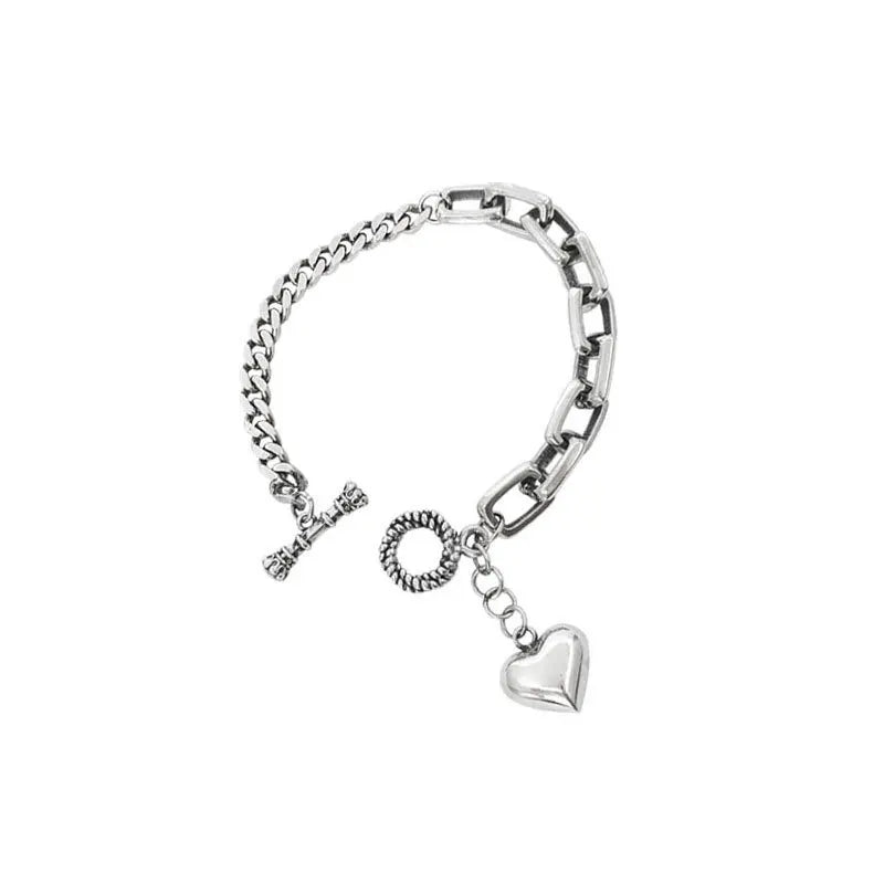 925 Sterling Silver Love OT Buckle Bracelet For Women