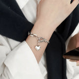 925 Sterling Silver Love OT Buckle Bracelet For Women