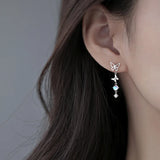 925 Silver Moonstone Butterfly Earrings, Fairy Summer Jewelry