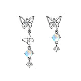 925 Silver Moonstone Butterfly Earrings, Fairy Summer Jewelry