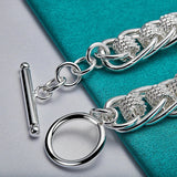 925 Silver Circle Charm Bracelet Wedding Jewelry