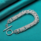 925 Silver Circle Charm Bracelet Wedding Jewelry