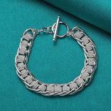 925 Silver Circle Charm Bracelet Wedding Jewelry