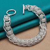 925 Silver Circle Charm Bracelet Wedding Jewelry