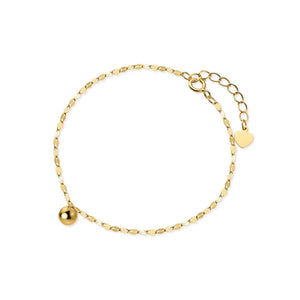 925 Silver Golden Beads Anklet for Women Beach Party Bracelet Jewelry