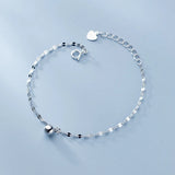925 Silver Golden Beads Anklet for Women Beach Party Bracelet Jewelry