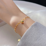 925 Silver Golden Beads Anklet for Women Beach Party Bracelet Jewelry