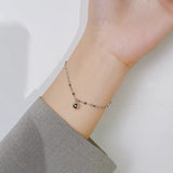 925 Silver Golden Beads Anklet for Women Beach Party Bracelet Jewelry