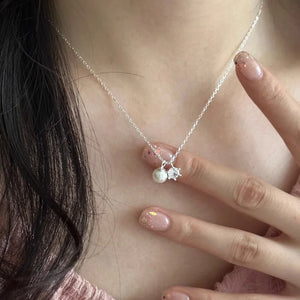 925 Silver Necklace Pearl Zircon Romantic Jewelry