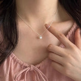 925 Silver Necklace Pearl Zircon Romantic Jewelry