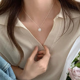 925 Silver Necklace Pearl Chain Romantic Jewelry