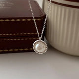 925 Silver Necklace Pearl Chain Romantic Jewelry