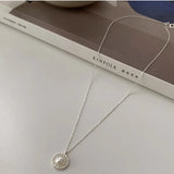 925 Silver Necklace Pearl Chain Romantic Jewelry