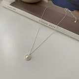 925 Silver Necklace Pearl Chain Romantic Jewelry