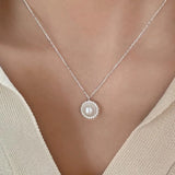 925 Silver Necklace Pearl Chain Romantic Jewelry