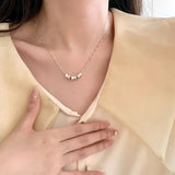 925 Silver Necklace for Women Girl Frosting Hourglass Bead Jewelry