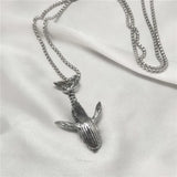 925 Silver Ocean Style Whale Pendant Necklace For Men Women