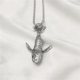 925 Silver Ocean Style Whale Pendant Necklace For Men Women