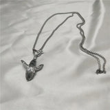925 Silver Ocean Style Whale Pendant Necklace For Men Women
