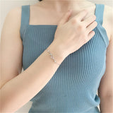 925 Sterling Silver Diamond Flower Bracelet