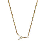 925 Silver Paris Tower Pendant Necklace Women Clavicle Chain