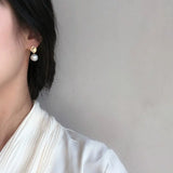 925 Silver Pearl Earrings For Women Ins Elegant Ear Studs