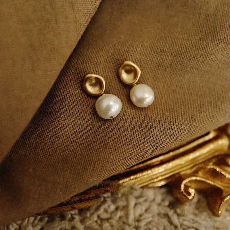 925 Silver Pearl Earrings For Women Ins Elegant Ear Studs