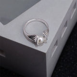 925 Silver Pearl Shell Ring Sweet Romantic Jewelry Gift