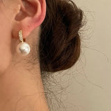 925 Silver Pearl Earrings for Women French Party Jewelry