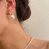 925 Silver Pearl Earrings for Women French Party Jewelry