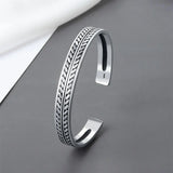 925 Silver Feather Leaf Bracelet Women Personality Jewelry