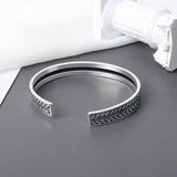 925 Silver Feather Leaf Bracelet Women Personality Jewelry
