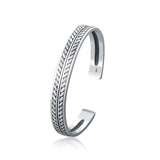 925 Silver Feather Leaf Bracelet Women Personality Jewelry