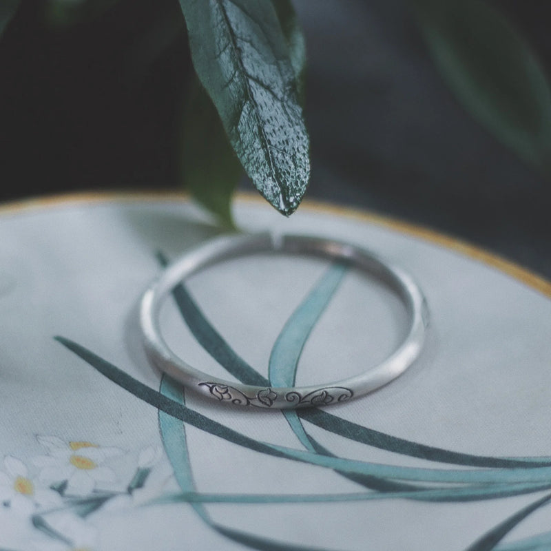 925 Sterling Silver Retro Pattern Bracelet For Women