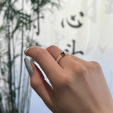 925 Silver Ring for Women Zircon Pearl Geometric Jewelry