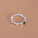 925 Silver Ring for Women Zircon Pearl Geometric Jewelry