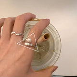 925 Sterling Silver Rings for Women Girl Pearl Wave Irregular Jewelry