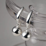925 Silver Round Ball Earring Women Office Jewelry Gift