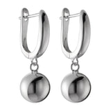 925 Silver Round Ball Earring Women Office Jewelry Gift