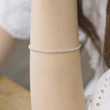 925 Silver Round Beads Bracelet for Women