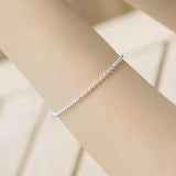 925 Silver Round Beads Bracelet for Women