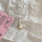 925 Silver Shell Necklace Snake Bone Chain Water Drop Jewelry