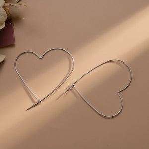 925 Sterling Silver Hollow Heart Earring Love Style Women Earrings