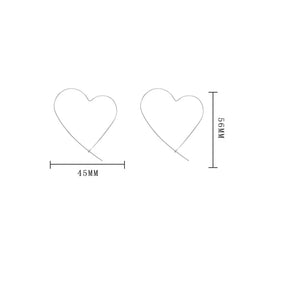 925 Sterling Silver Hollow Heart Earring Love Style Women Earrings