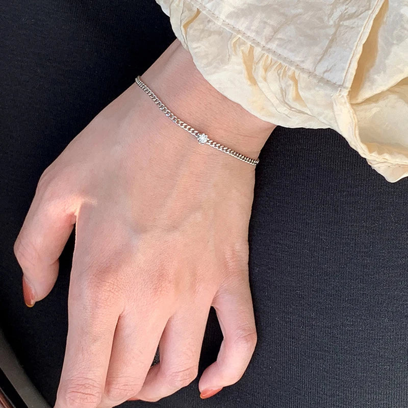 925 Silver Diamond Bracelet for Women, Girlfriend Gift Jewelry