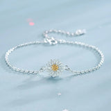 925 Sterling Silver Daisy Bracelet For Women
