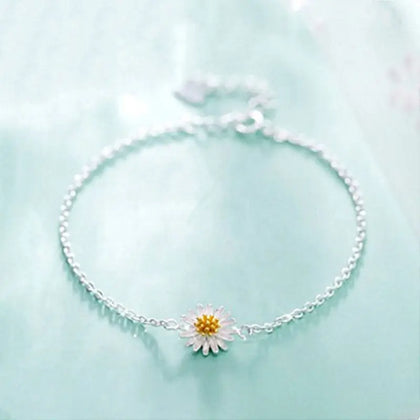 925 Sterling Silver Daisy Bracelet For Women